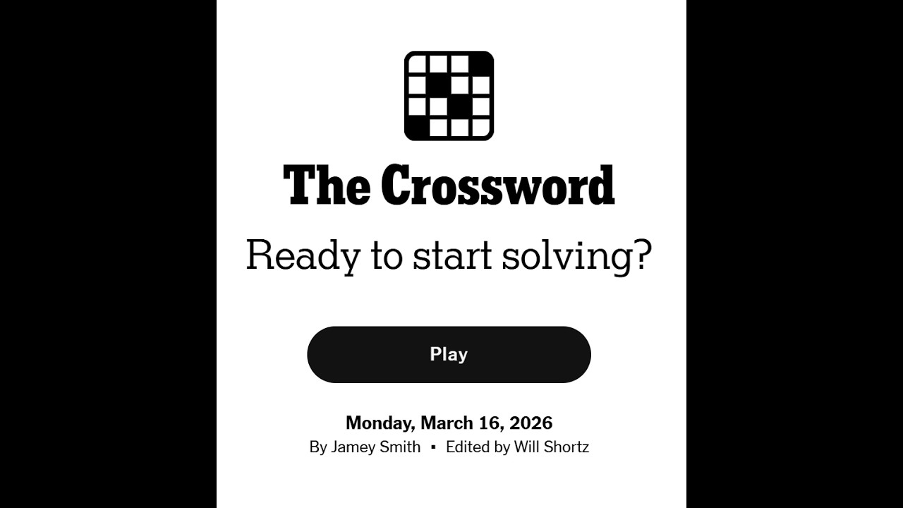 The New York Times Crossword 16/03/2026