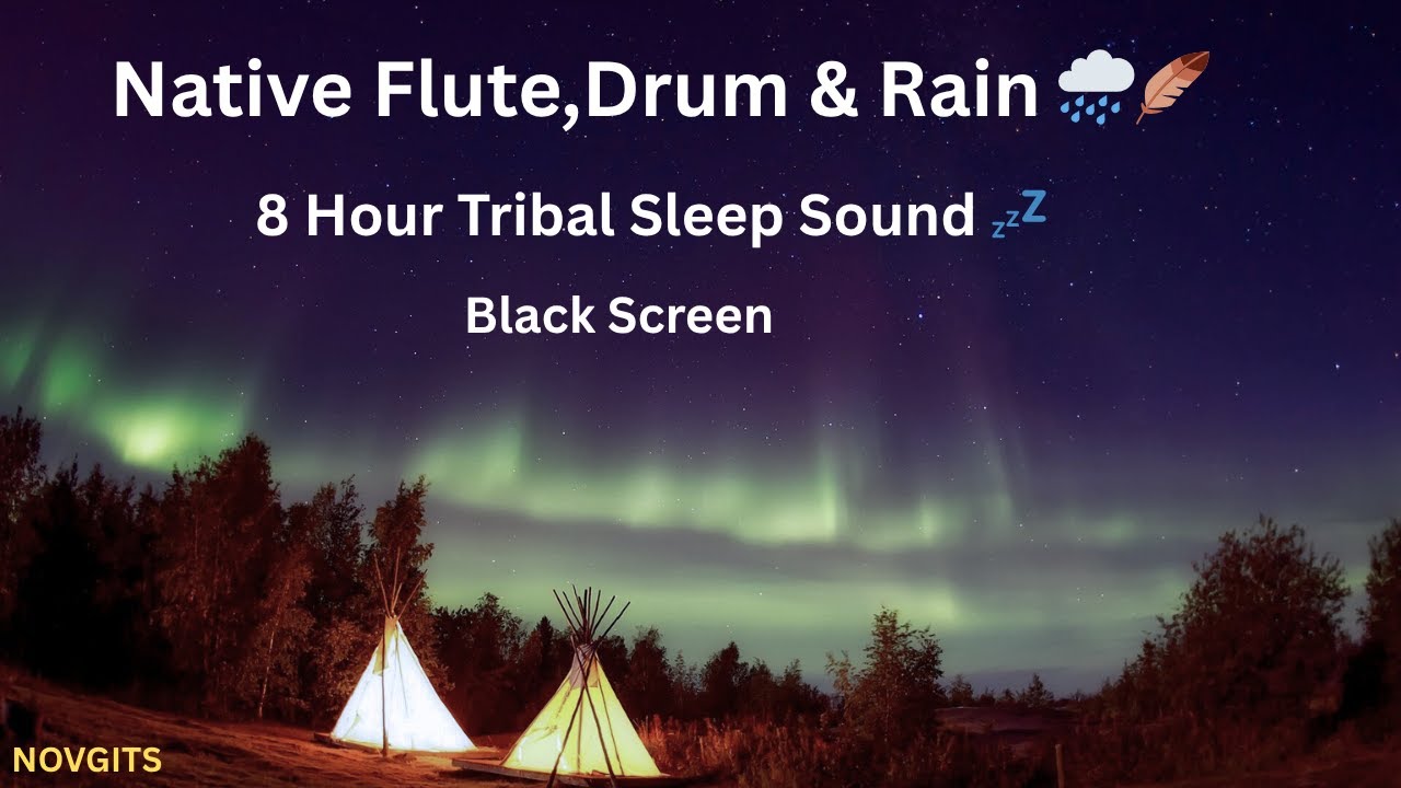 Native American Flute & Rain | 8 Hour Sleep Sounds with Drum 🌧️ Deep Healing
