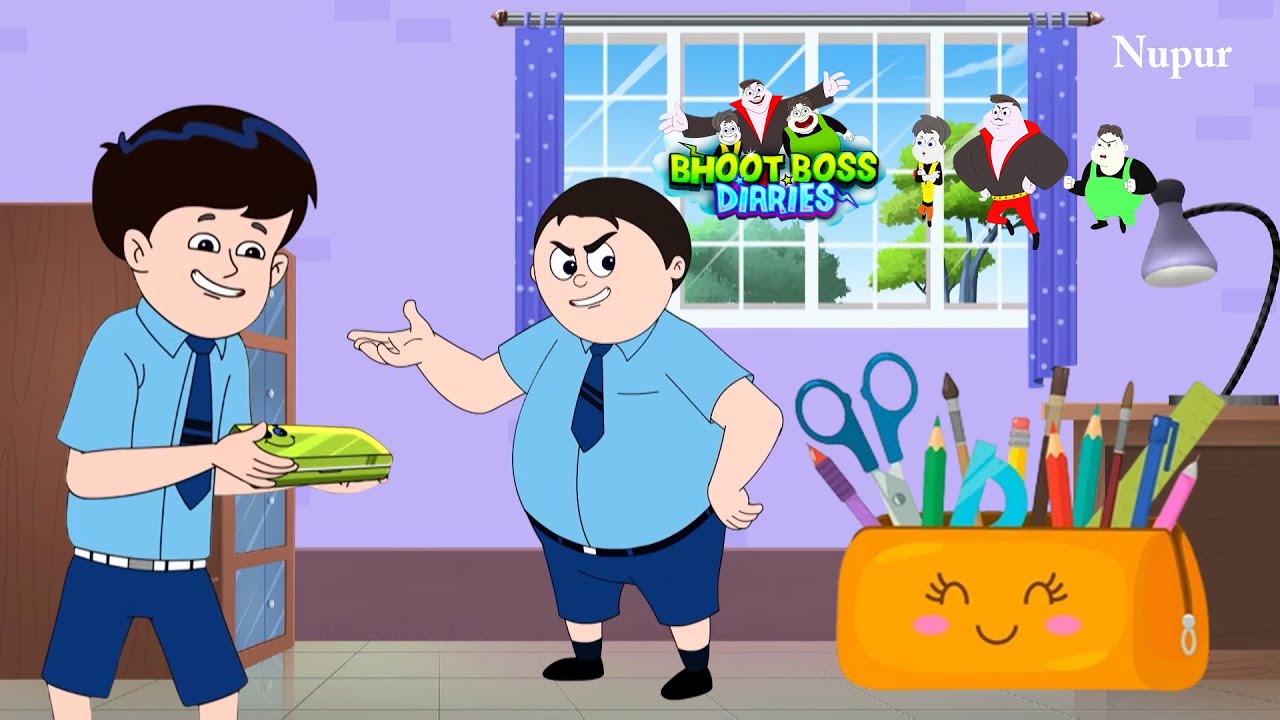 स्कूल के बच्चे ने किया Pencil Box Chori |Paap O Meter |Thakela Pakela | Bhoot Boss Diaries | Cartoon