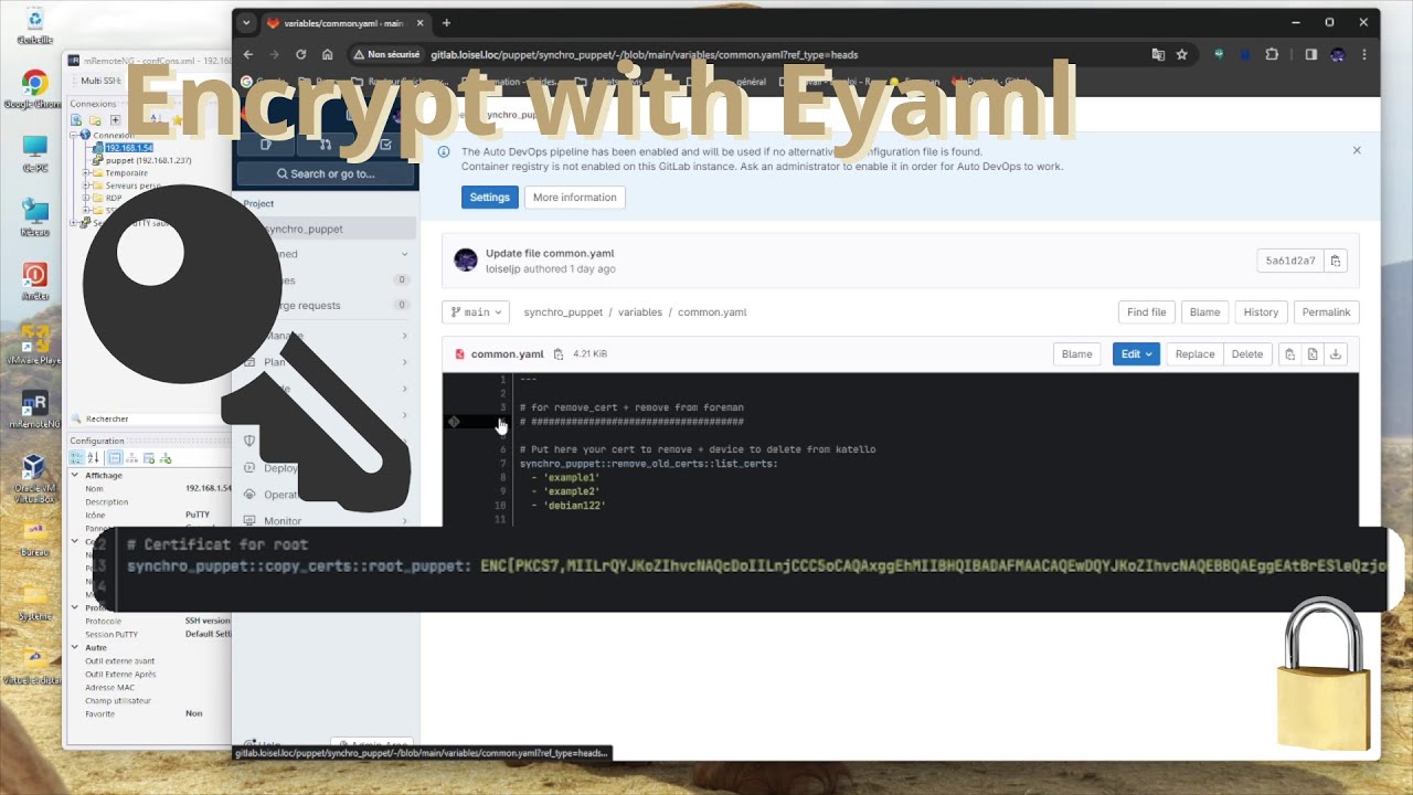 Chiffrer vos secrets pour Puppet et Gitlab 'GitHub) : Le guide Eyaml (Hiera-Eyaml)