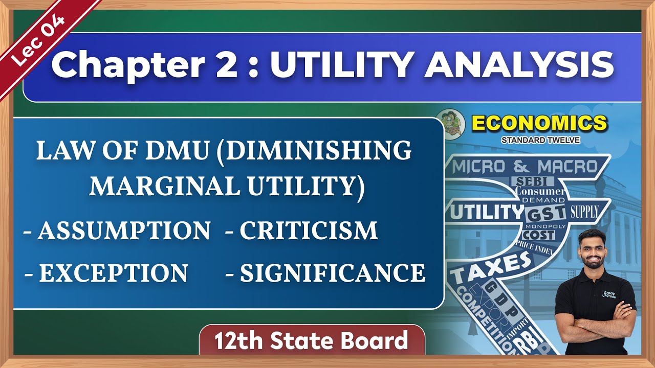 Law of DMU | Diminishing Marginal Utility | Chap 2 | Eco | 12th | State Board | Lec 04 |