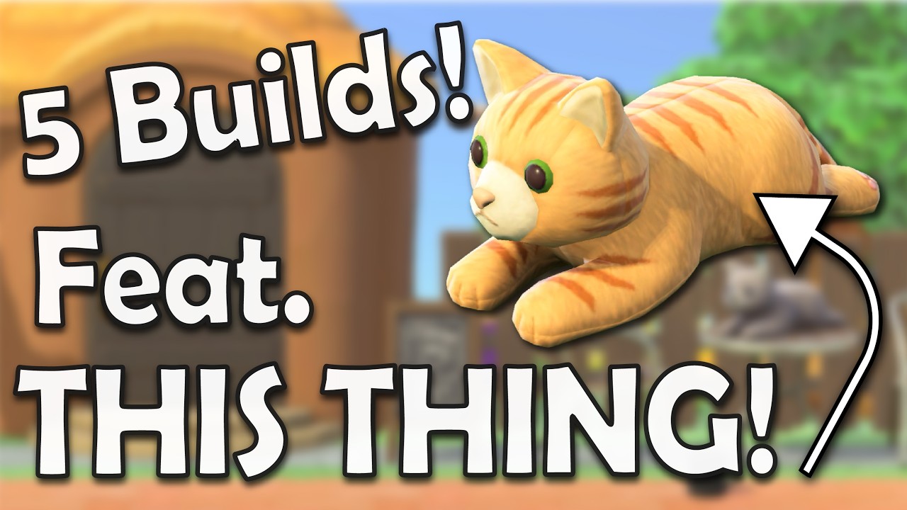 5 простых построек в Animal Crossing New Horizons с плюшевой игрушкой-котом!