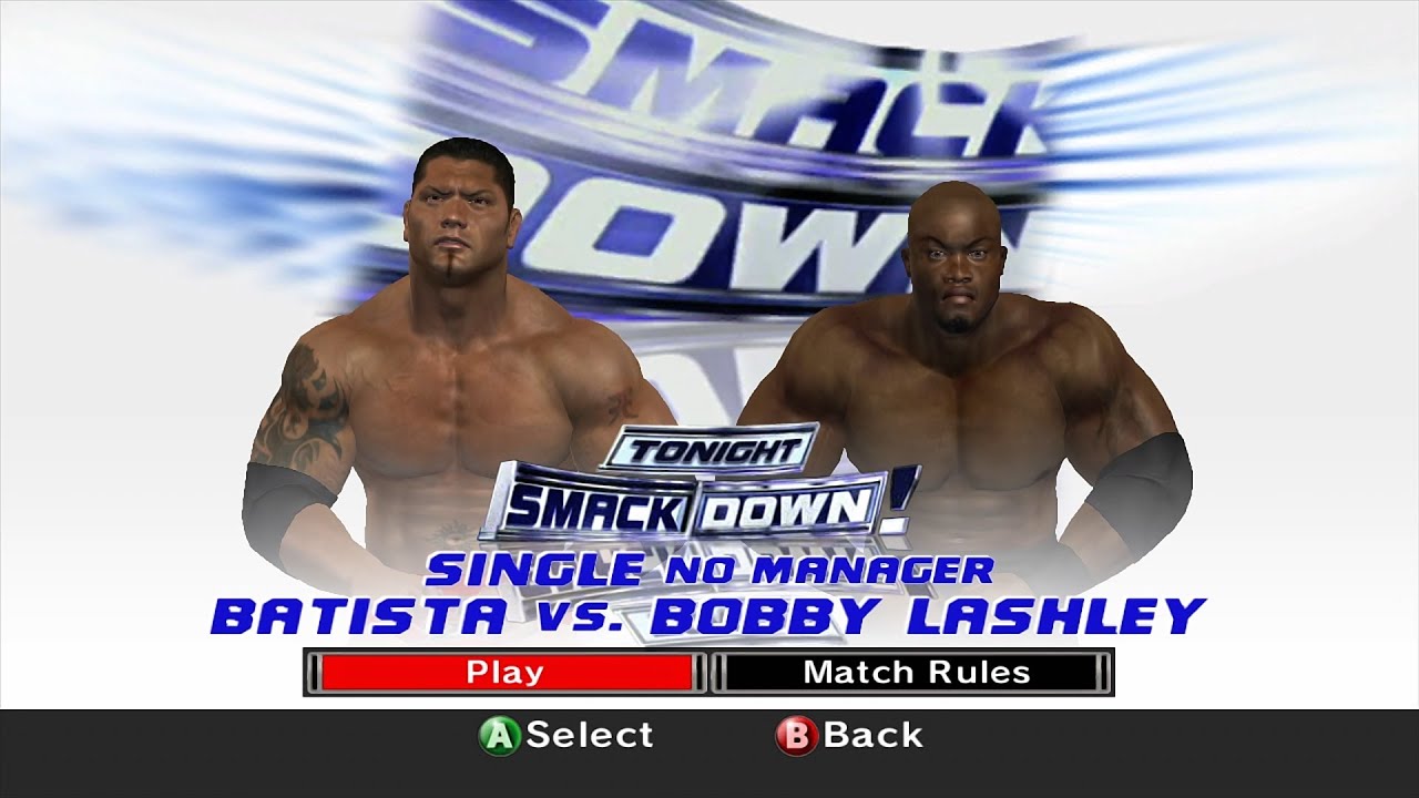 WWE SmackDown VS Raw 2007 Xbox360 - Batista VS Bobby Lashley [2K][mClassic]