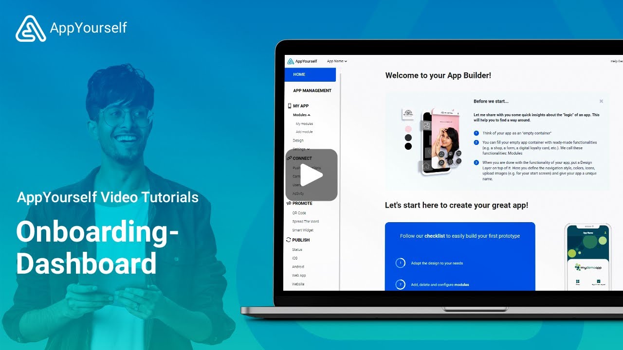 Onboarding-Tutorial: Aufbau des Dashboards und erste Schritte der App-Erstellung! #AppYourself