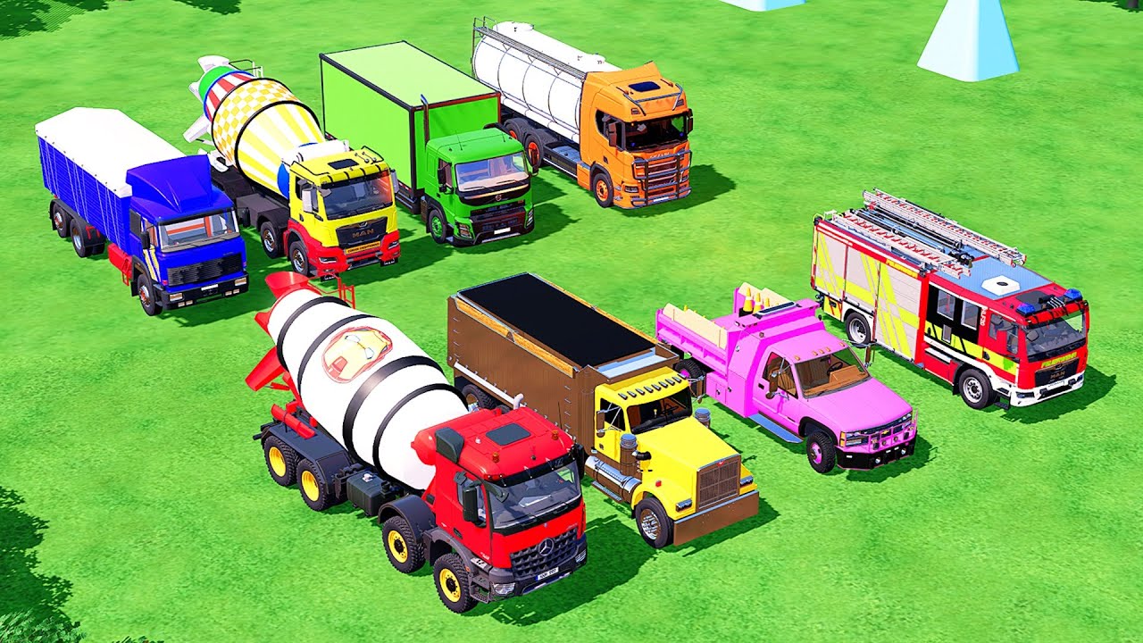 Colorful Extreme Transporting Huge Trucks MAN Mercedes Chevrolet SCANIA FS22