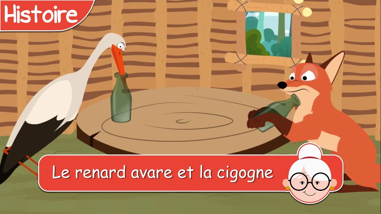 Le renard avare et la cigogne - Histoires avant de s'endormir - Histoire pour Enfants
