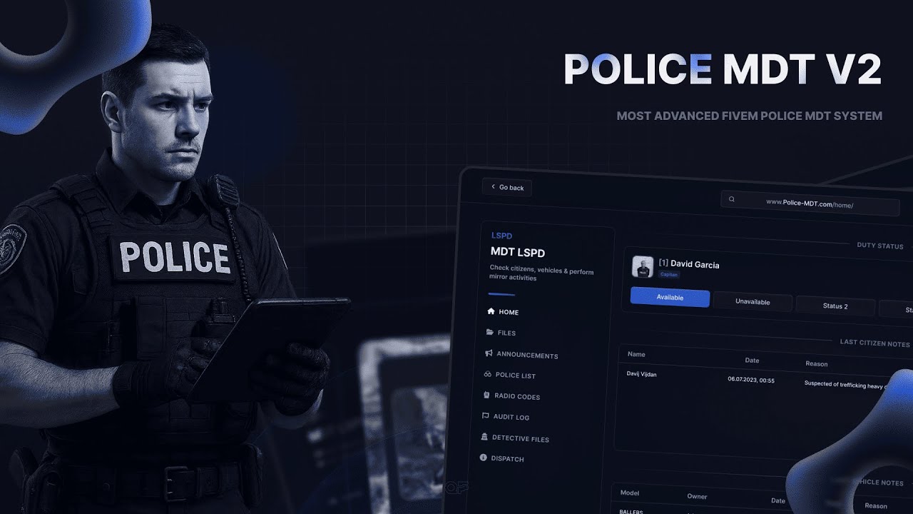 FiveM Police MDT & Dispatch V2 [ESX & QBCore & QBOX]