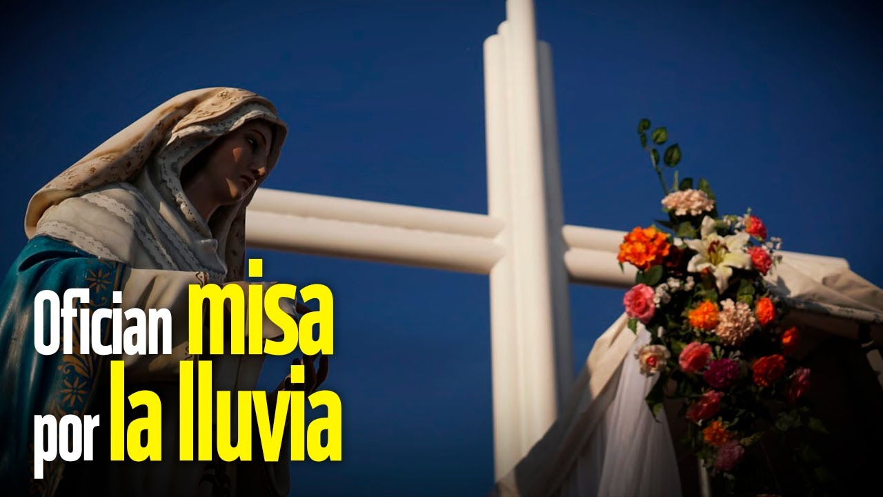 Ofician Misa en el Lecho Seco del Río Nazas por la lluvia
