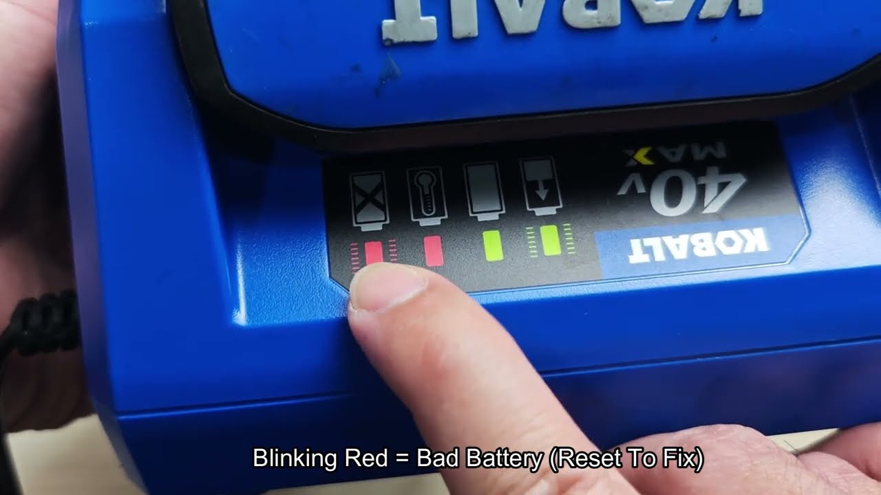 Kobalt 40V Battery Charger Light Meaning (Blinking Green, Blinking Red, Solid Green, Solid Red)