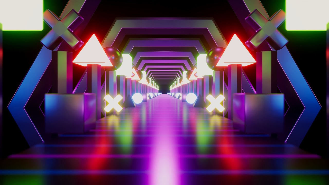 3D Digital Art Background of Colorful Geometric Polygon Lamps
