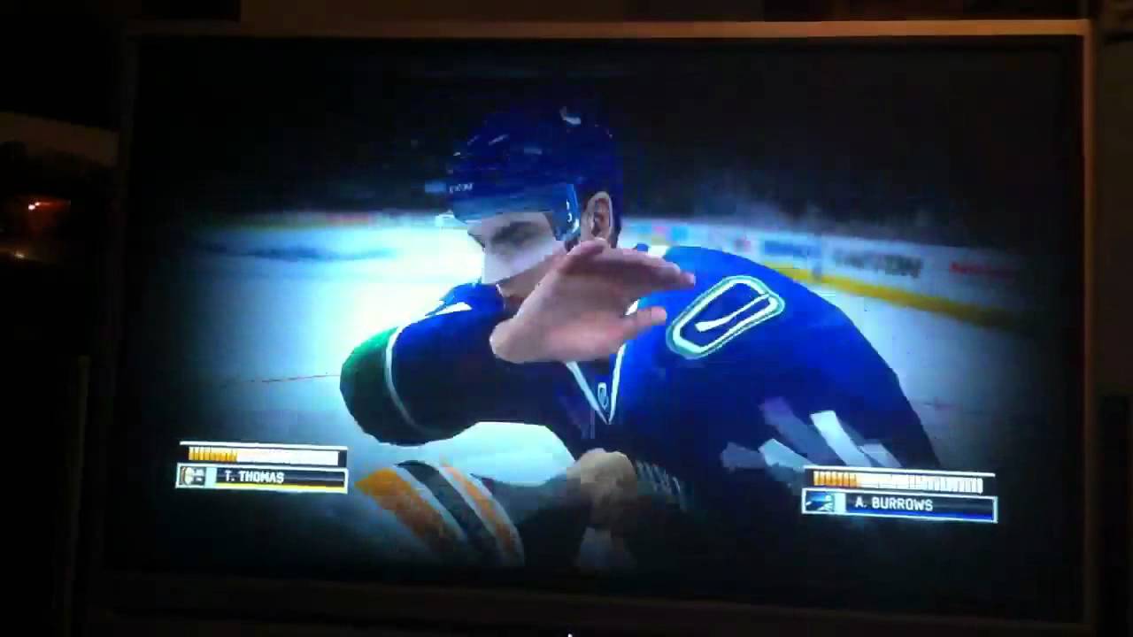 Tim Thomas whooping Burrows