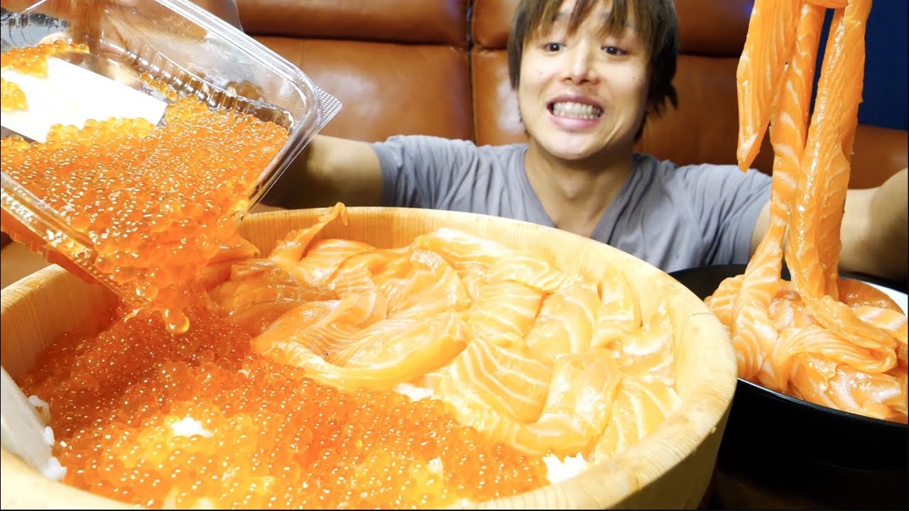 3日漬け込んだキングサーモンとイクラ１kgを酢飯に豪快にかけて食ったらもう、、、