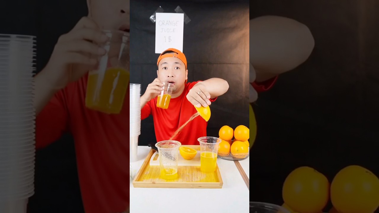Unlimited Orange Juice🍊 #jusjeruk #buahbuahan #mukbang #videolucu #shorts
