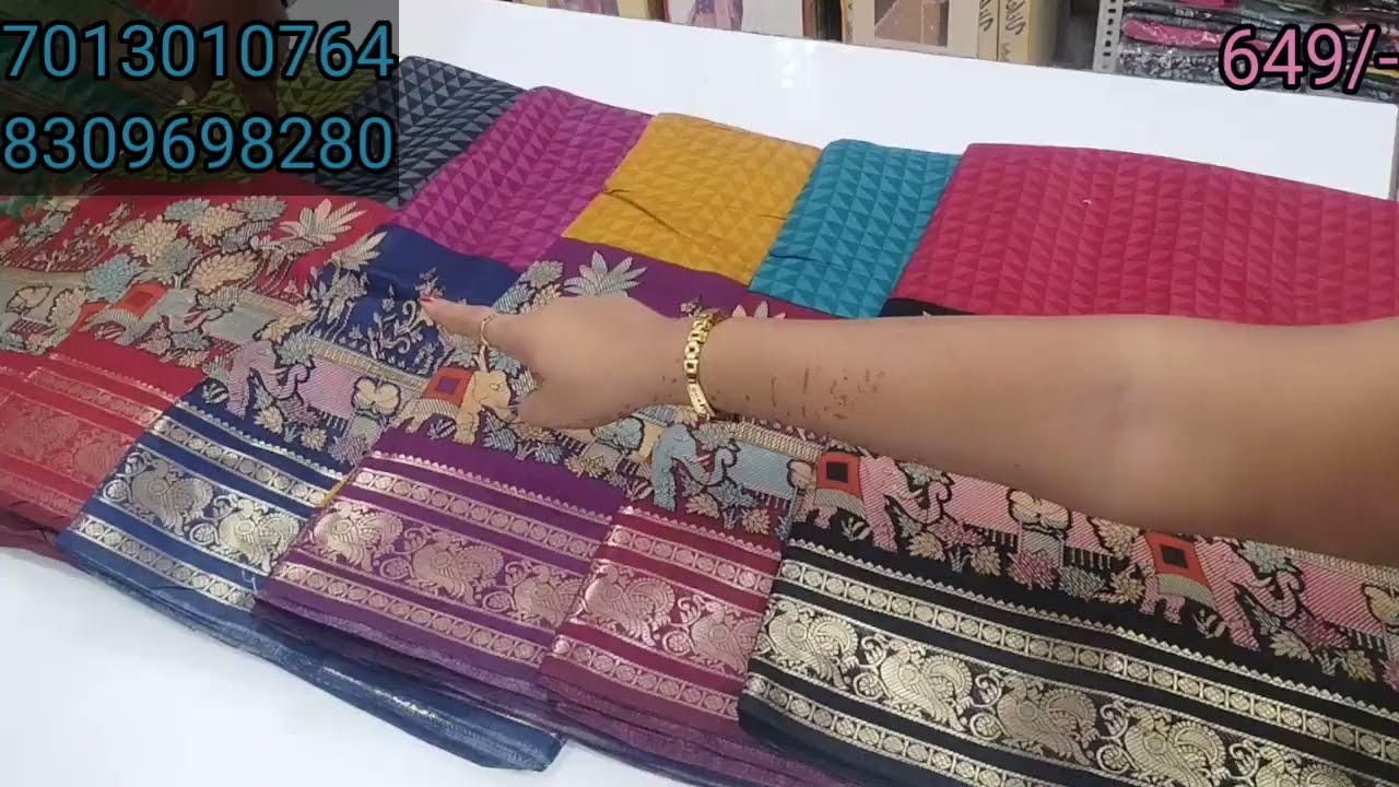 Pure మహేశ్వరి పట్టు full sarees price only 649/-