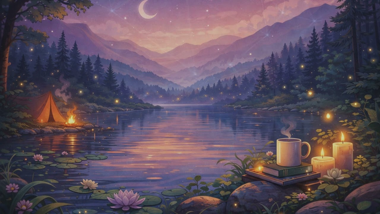 Peaceful Lofi Night by the Lake 🌙 Relaxing Ambient Music for Study, Sleep & Calm Mind