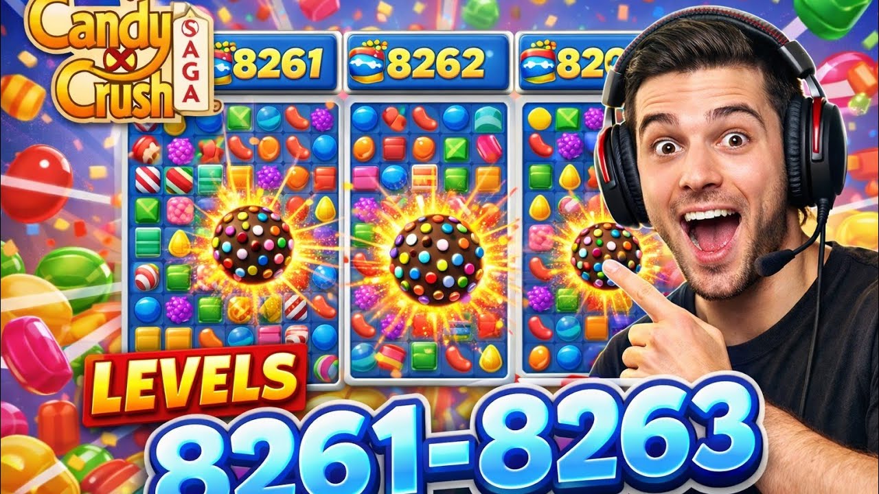 CANDY CRUSH HARD LEVEL 8261 TO 8263#trending #candycrushfriendssaga #gaming #games #gameplay 
