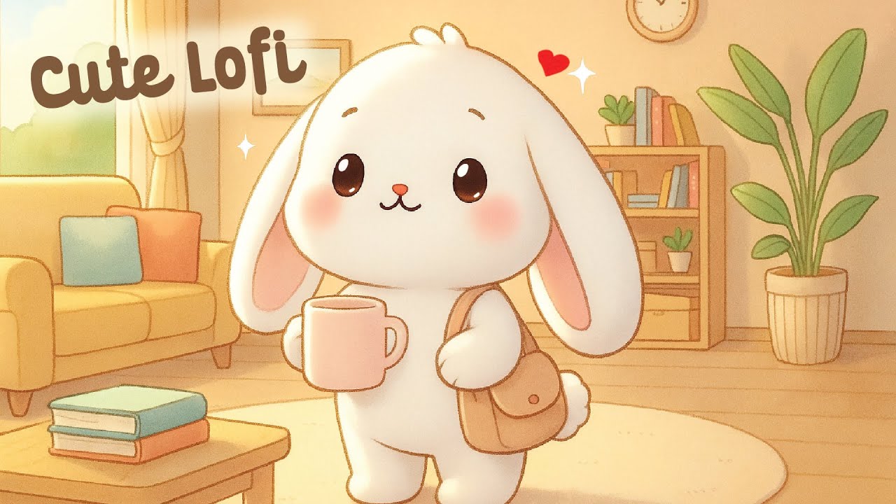 Cute Lofi Bunny 🌸🐇 4 Hour Happy Lofi Song 🎀 Bunny Lofi 🍀 cute & relaxing music 🍩 [Lofi Hip Hop]