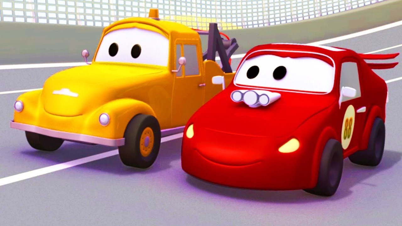 Tow Truck for kids - L’AUTO da CORSA rossa – Jerry - Tom The Tow Truck