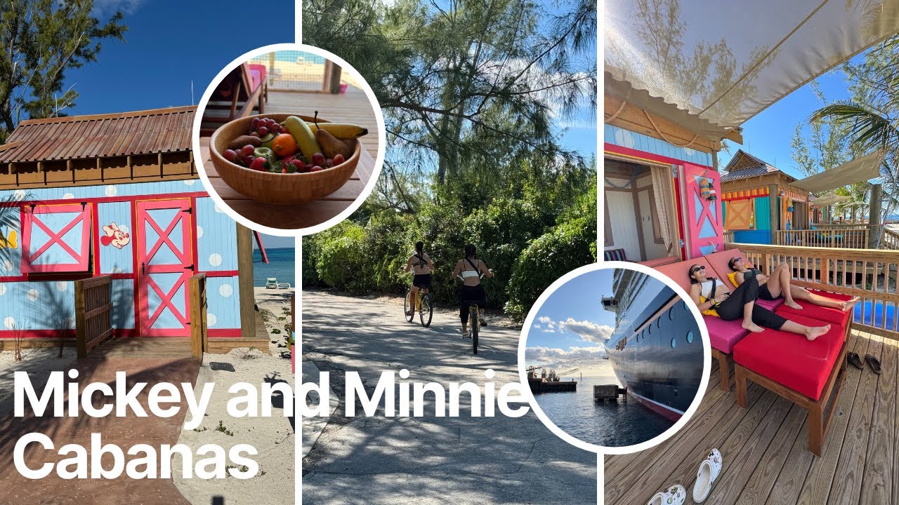 New Mickey and Minnie Cove Cabanas!! #disneycruise #disney #cabana #familycruise #beach 