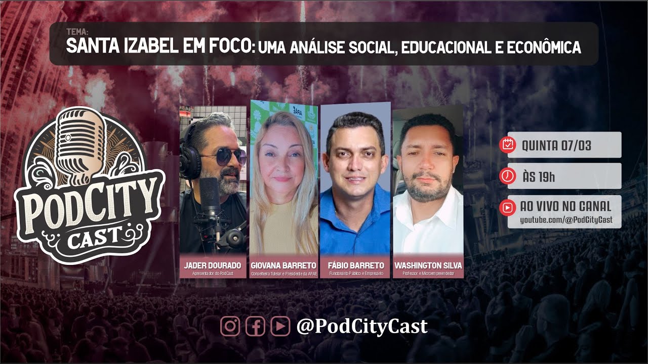 PodCityCast 🎙️EP #03🌟Santa Izabel em foco: Uma analise social, educacional e economica🌟🎙️