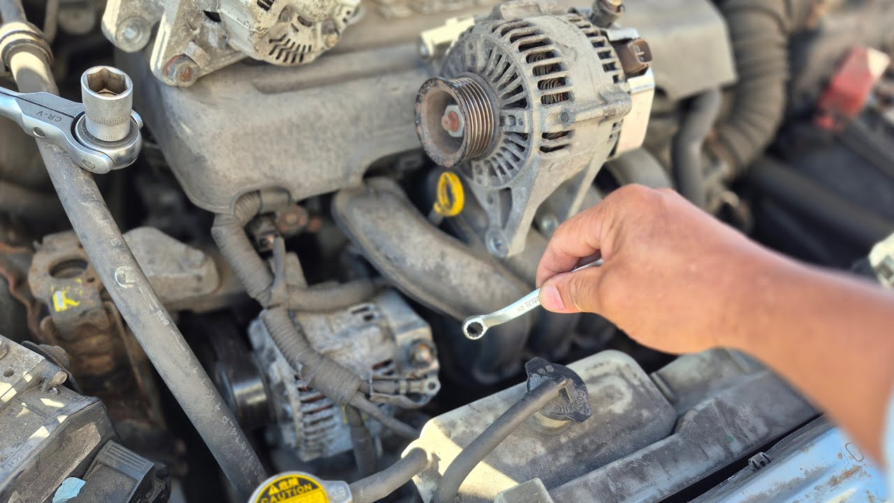 How to change the alternator on a 2008 Toyota Corrolla Avensis  ROADSIDE Easy Fix!