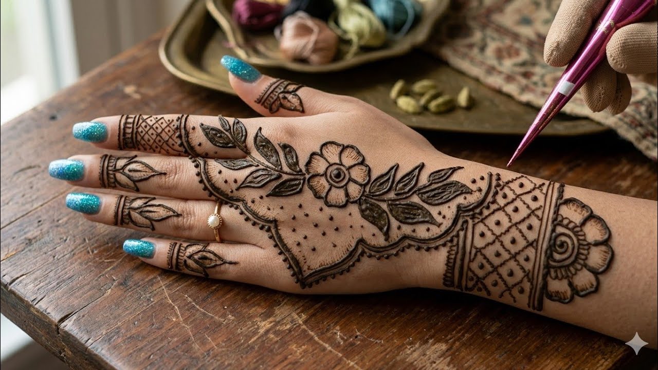 New back hand mehndi design| easy mehndi | simple design | mehndi ka design | mehndi design | mehndi