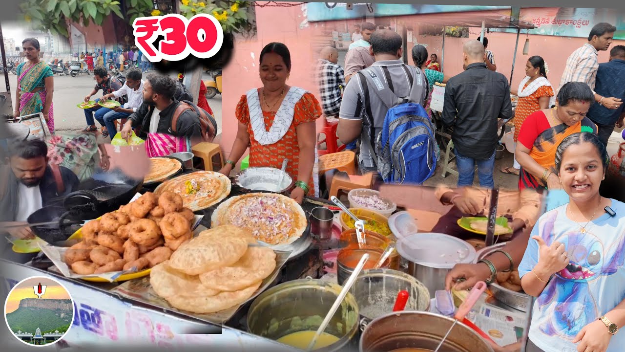 Jenatha tiffin centre, masala dosa famous spot near Koneti gattu |₹30/- |street food |tirupati￼￼￼
