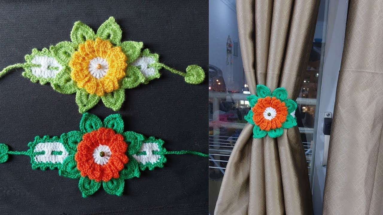 Как связать крючком держатель для штор #crochetcurtainholder