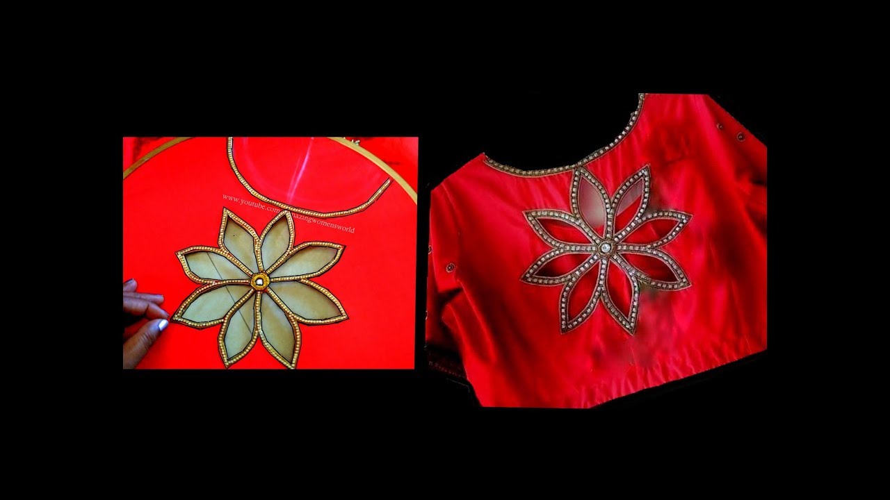 Most Beautiful Flower CUT Work Design with Normal Stitching Needle-Same Like Aari/Maggam Work