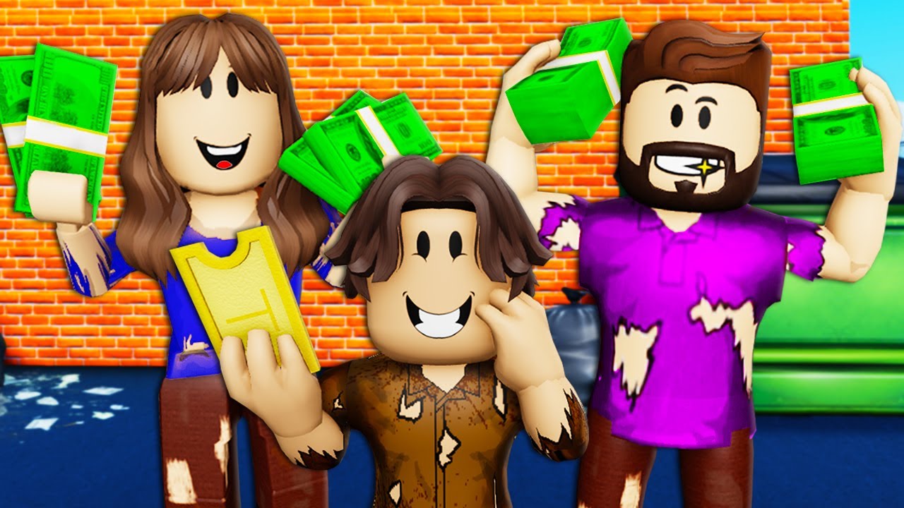Homeless Family Wins The Lottery! A Roblox Movie