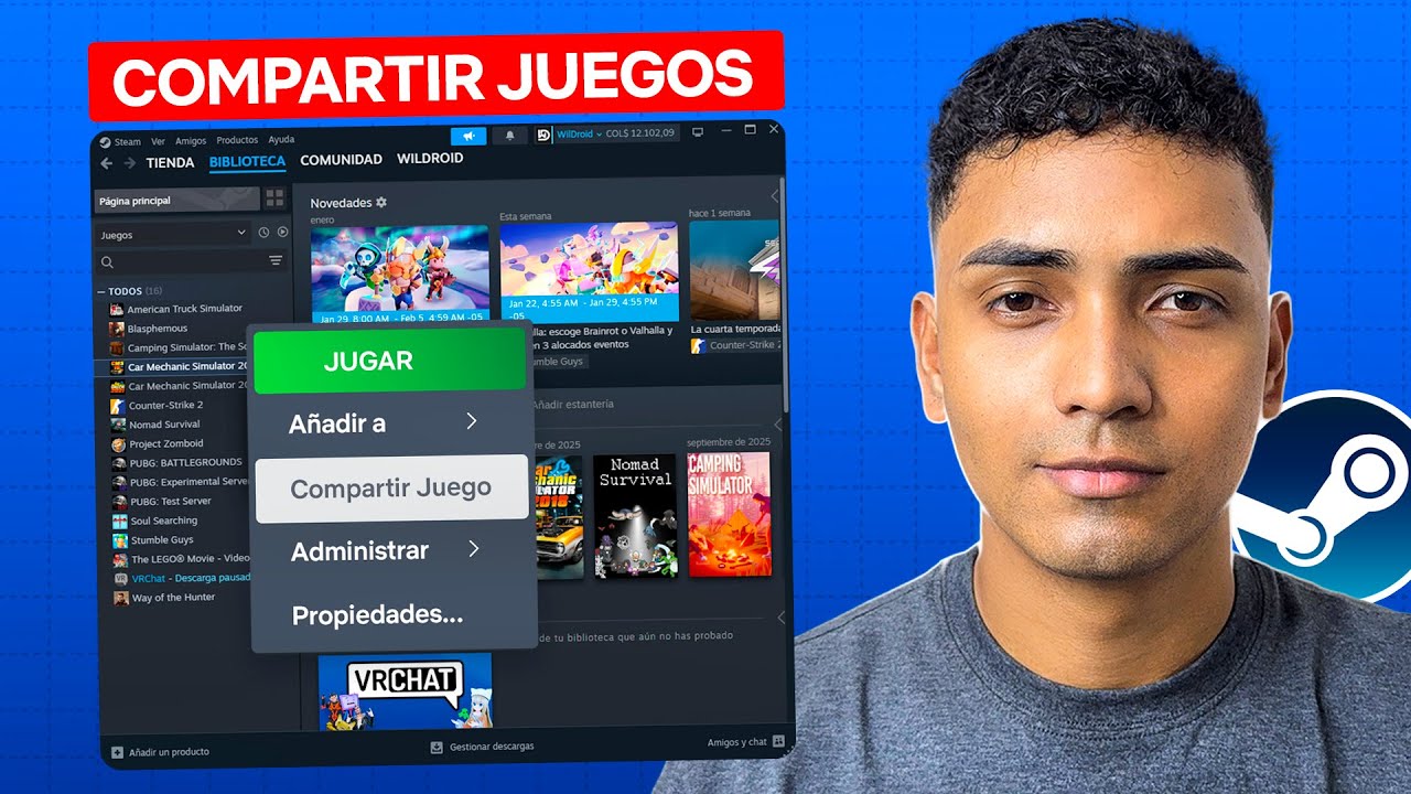 Cómo COMPARTIR JUEGOS de STEAM con Amigos (2026)