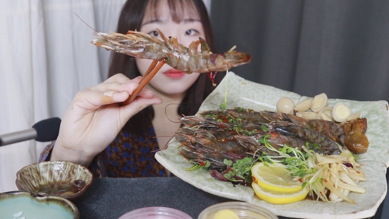 [직접먹는 ASMR] 오독오독 간장새우와 상큼한 머랭쿠키ㅣshrimp&Meringue cookies Eating Sounds