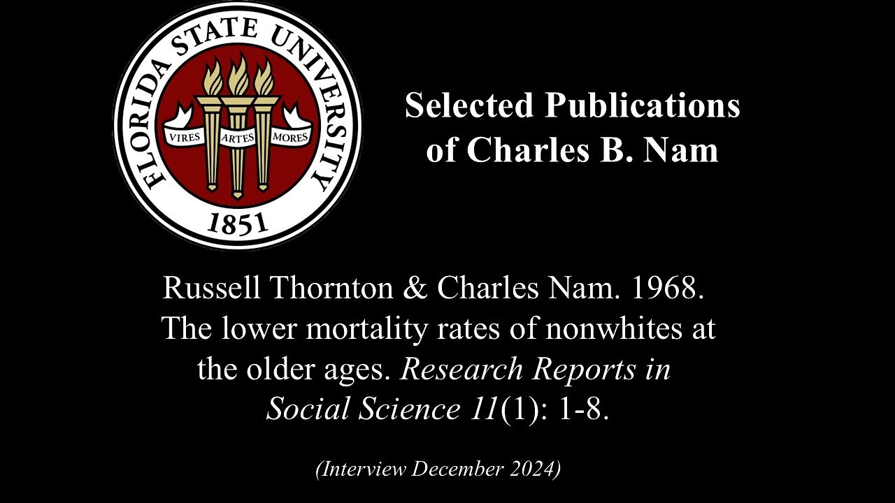 Russell Thornton & Charles Nam. 1968. The Lower Mortality Rates of Nonwhites at the Older Ages.