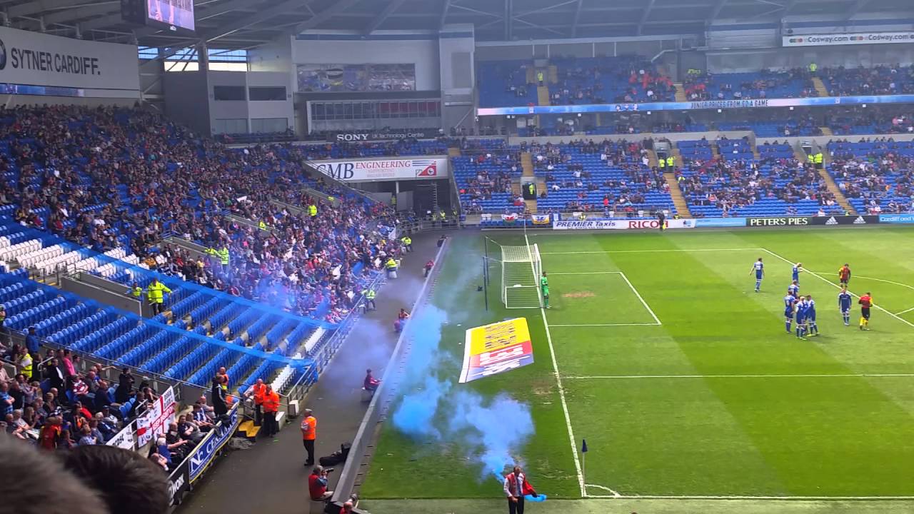 David Cotterill Free Kick Off The Line At Cardiff
