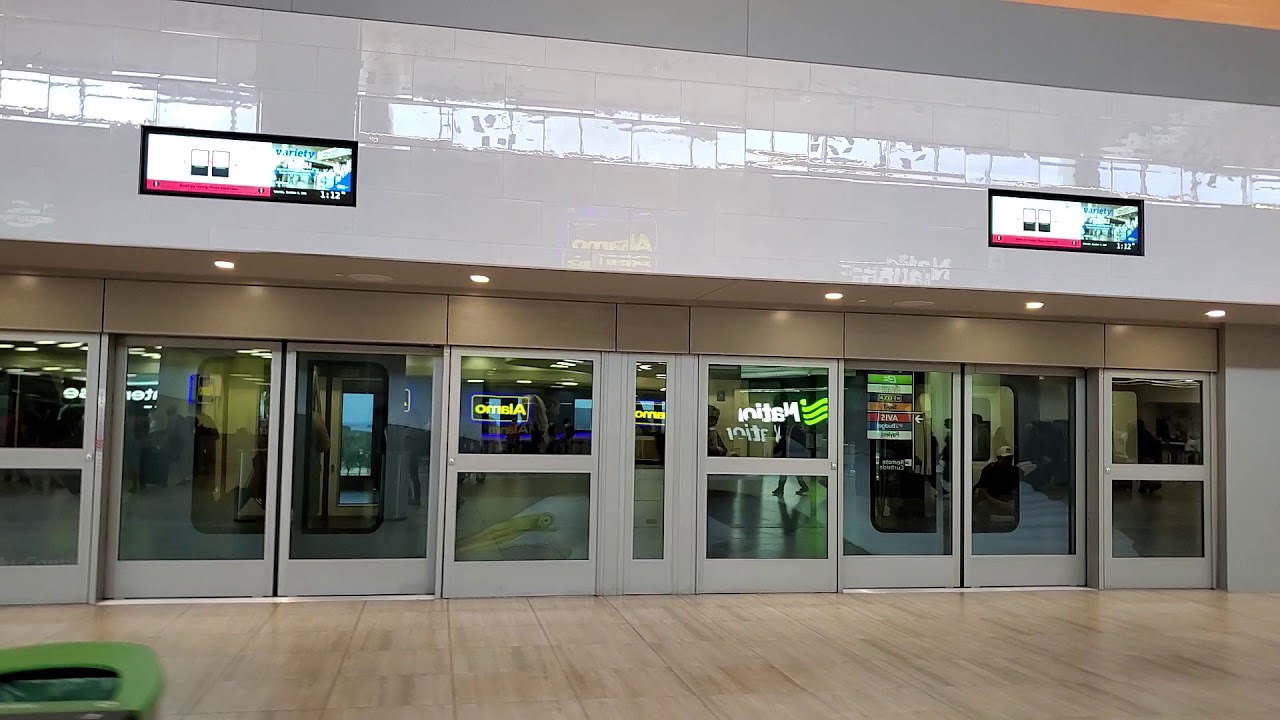SkyConnect Train leaving the Rental Car Station