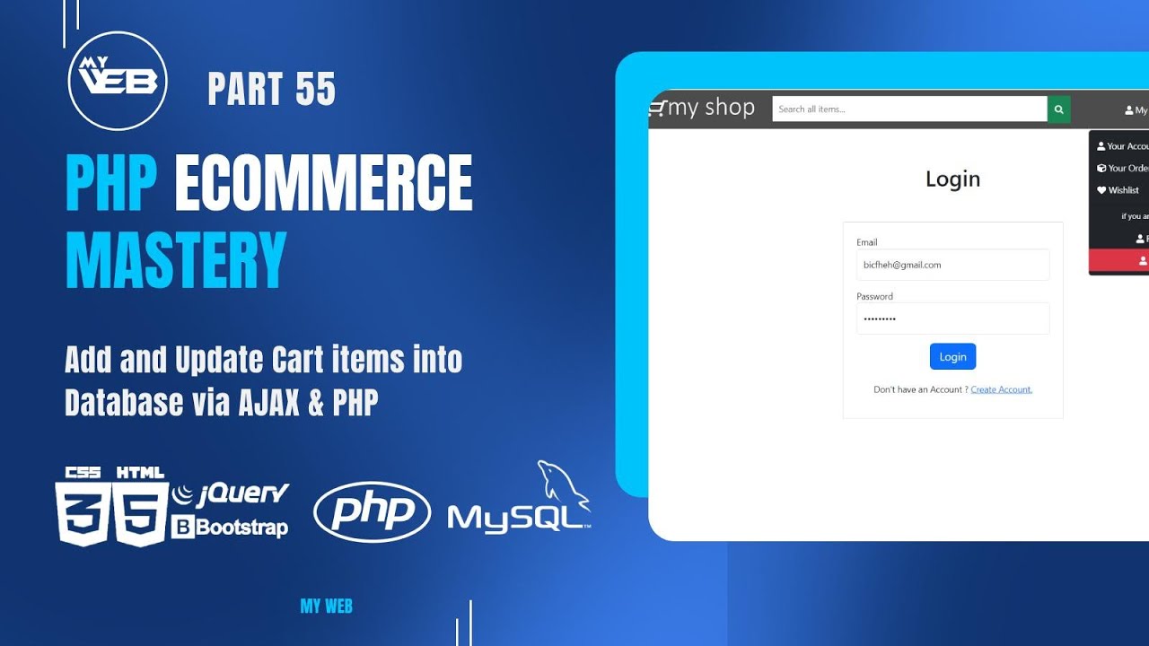 Part 55: Add & Update Products in Cart with AJAX & PHP - Complete Guide