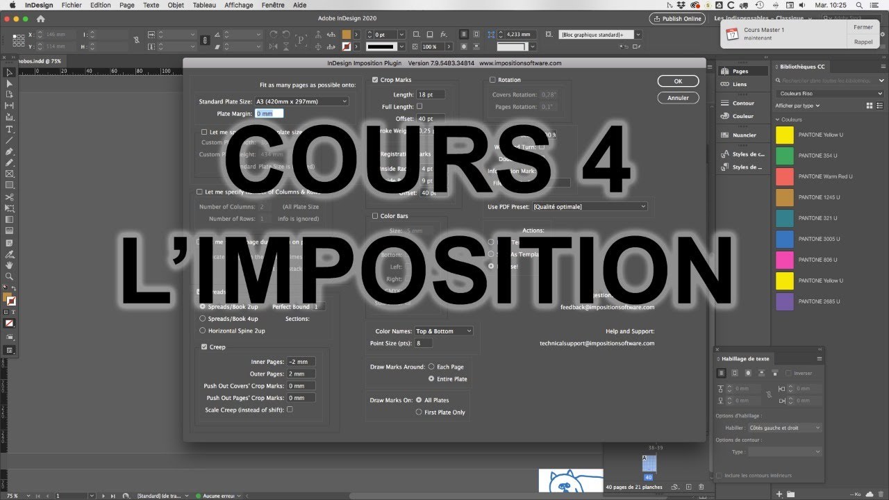 Cours Sérigraphie / infographie / ESA St-Luc - E04 : L'imposition