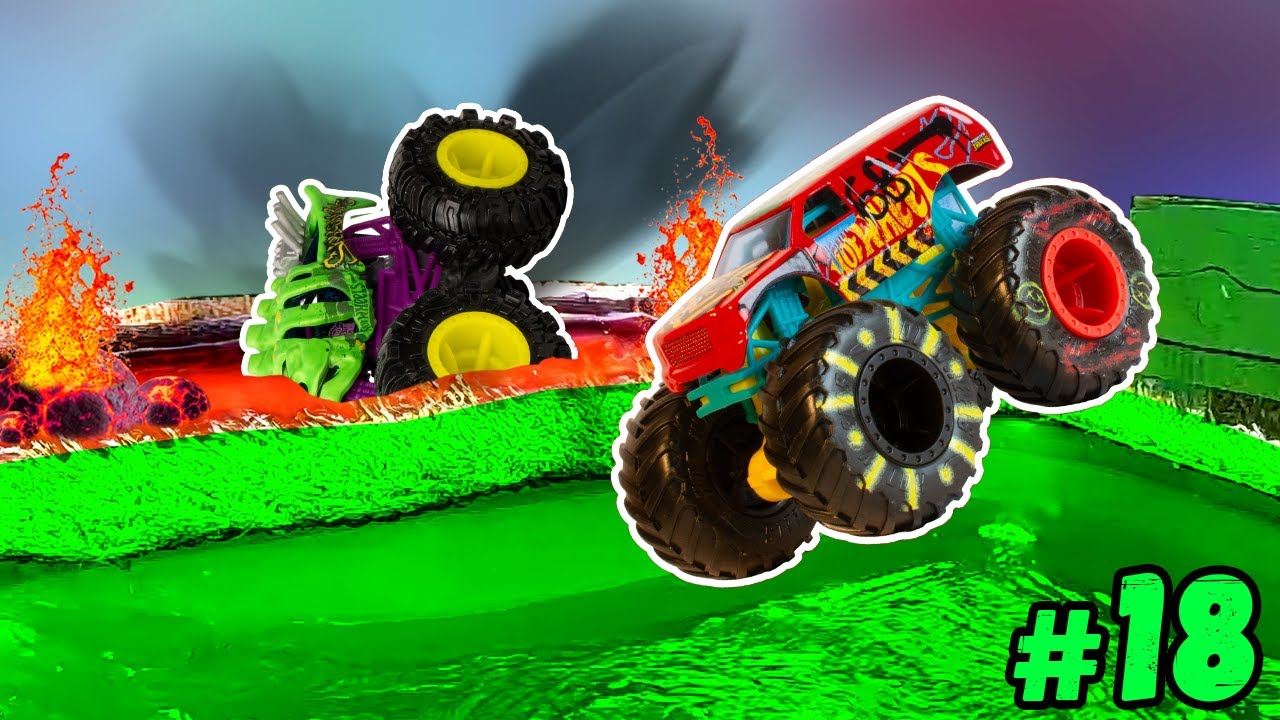 Competition #18: CHAMPIONSHIP '25 Lava Slime Hot Wheels MONSTER TRUCK Racing in the Pool Slide Race