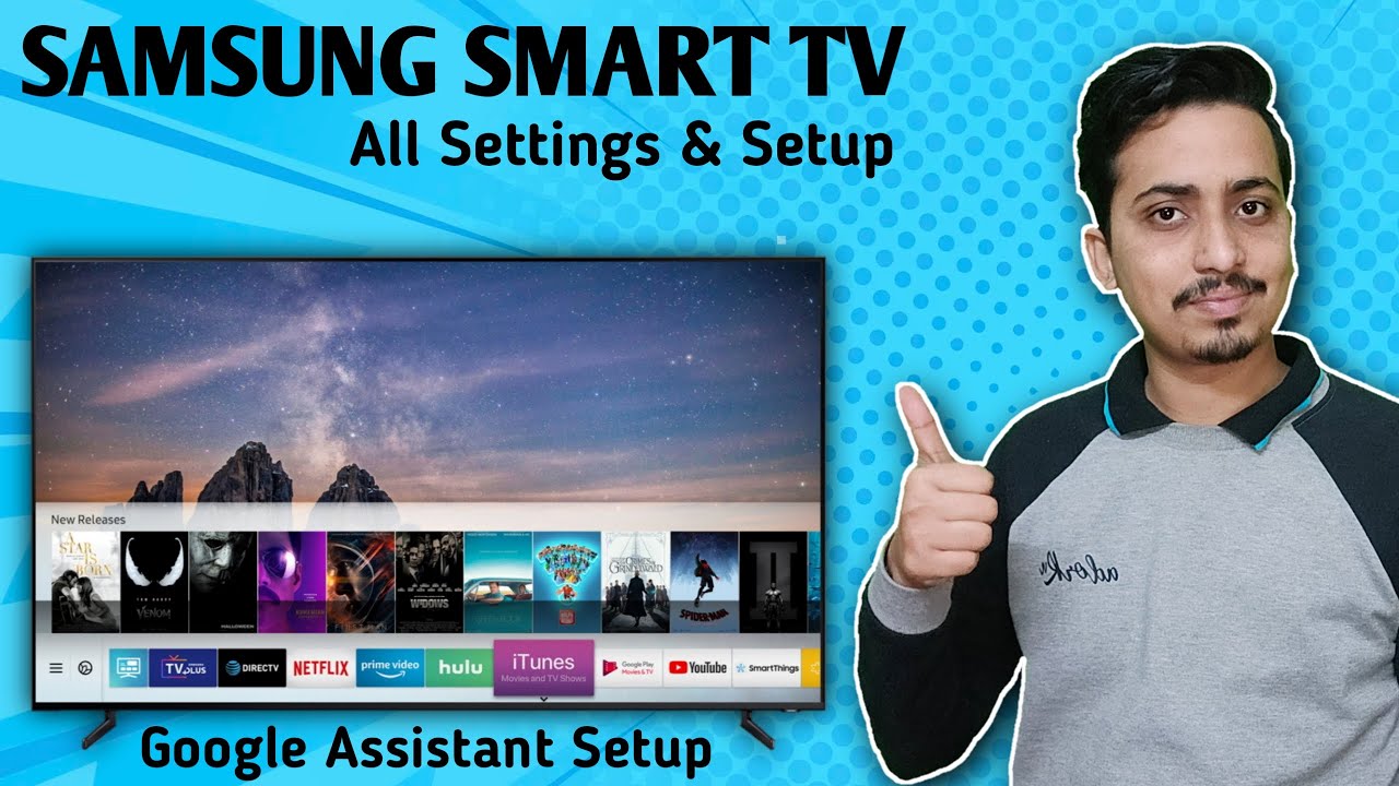 Как настроить Samsung Smart TV 43 дюйма || Настройка Google Assistant на телевизорах Samsung || 2022