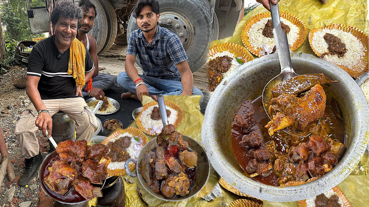 संसारपुर के 2 Truck Driver 🚚 साहब मिल कर बना रहे भुना Mutton | Truck DriverStyle Bhuna Mutton 