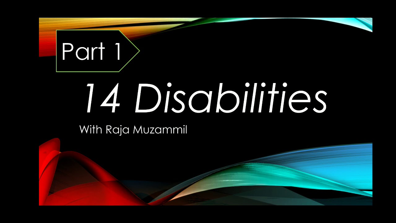 Types with definitions of Disabilites, Part 1