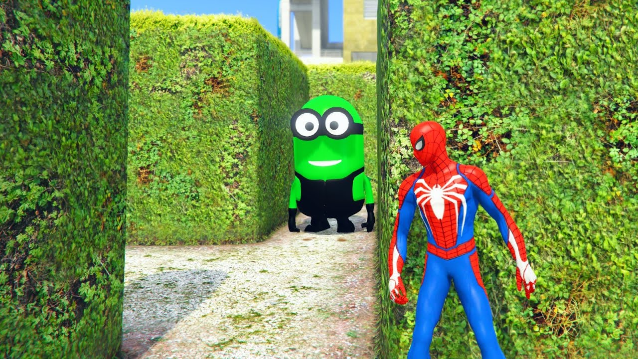 GTA 5 Epic Ragdolls RED SPIDERMAN VS RED MINION VS GREEN MINION (Euphoria Physics & Funny Fails)# 2