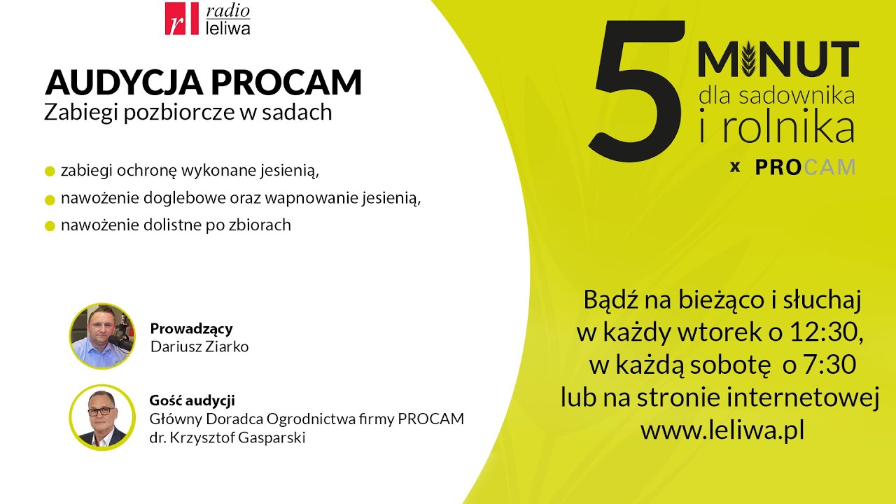 Zabiegi pozbiorcze w sadach - Audycja 5 Minut Dla Sadownika I Rolnika
