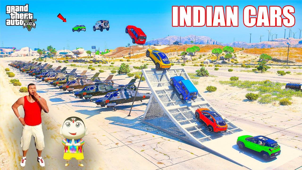 Franklin & Shinchan tried Crazy Test Challenge With Indian Cars in GTA 5