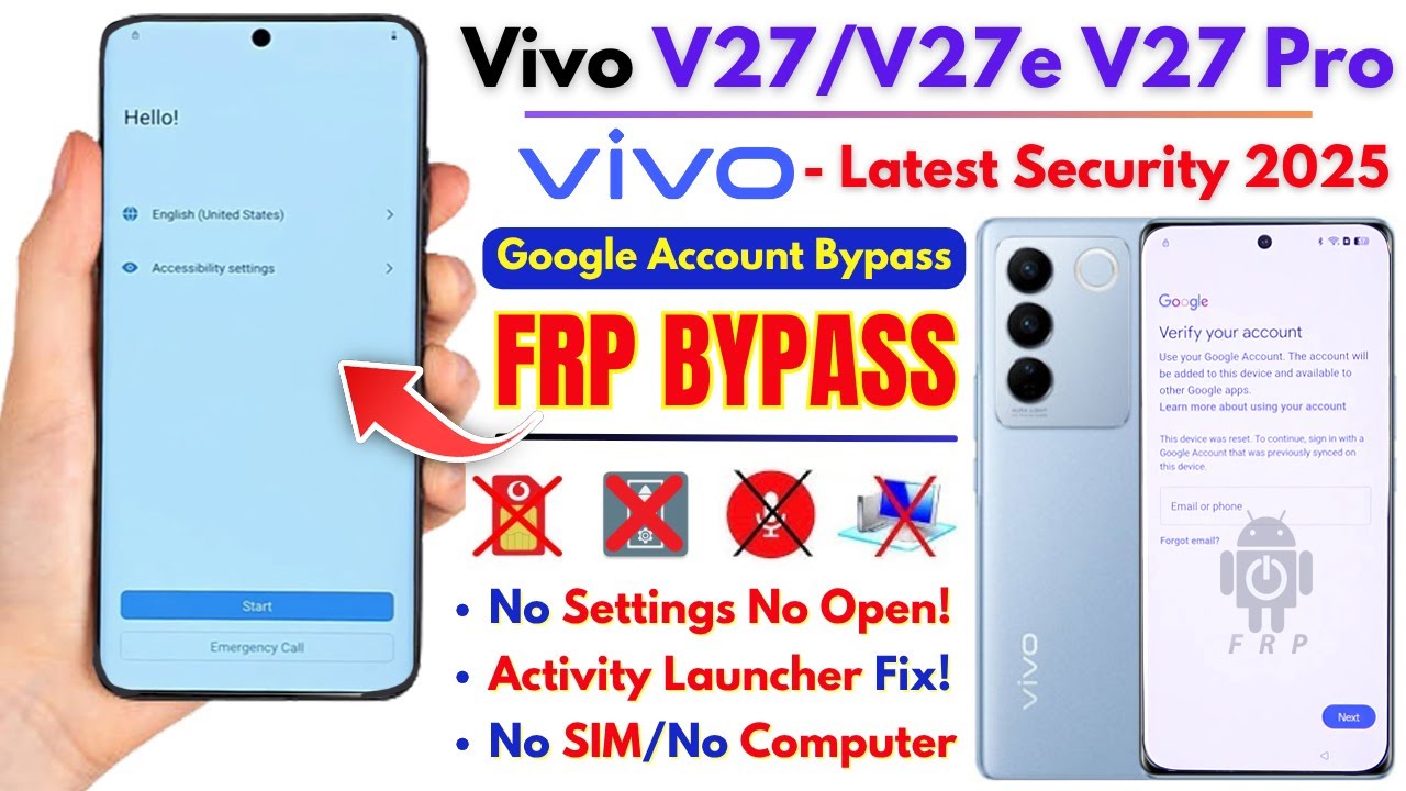 Unlock Vivo V27/ V27 Pro FRP Bypass 2025 Without PC -Vivo Frp Google Account -100% Working Update!