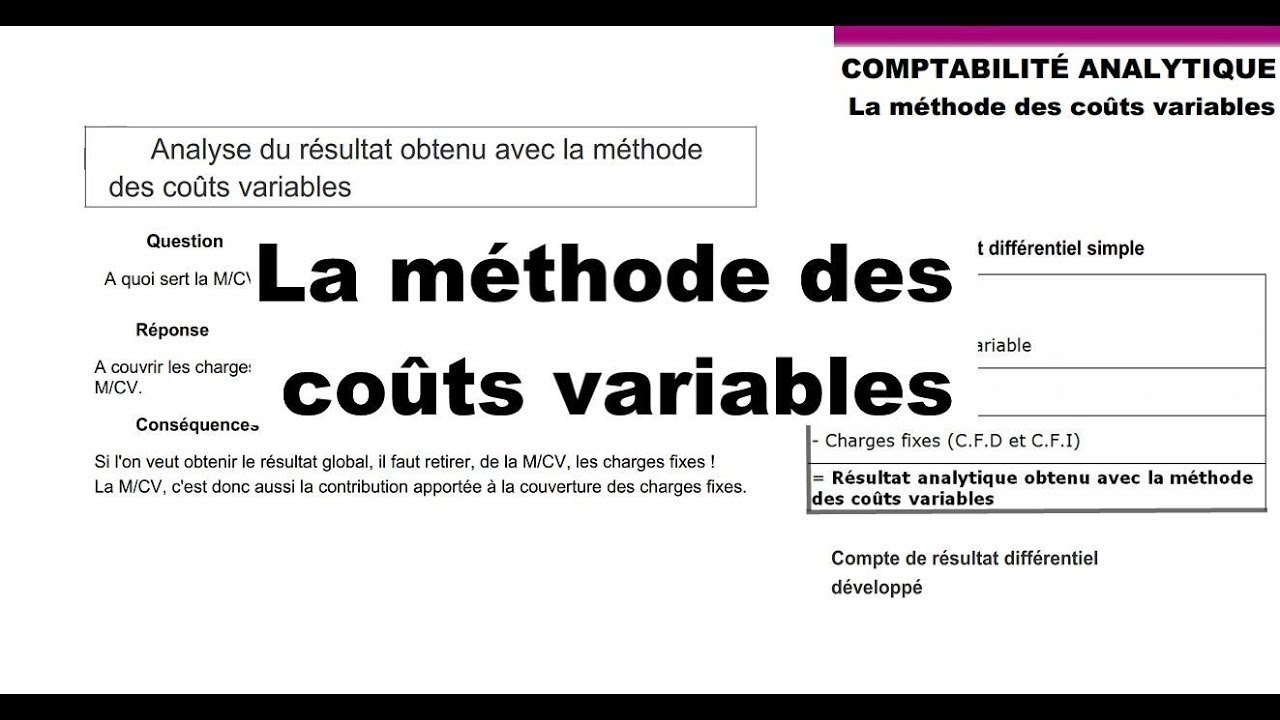 La méthode des coûts variables partie 1 (Contrôle de gestion)