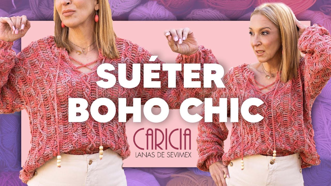 Cómo hacer un suéter boho a crochet súper fácil y rápido en Tejer es de guapas