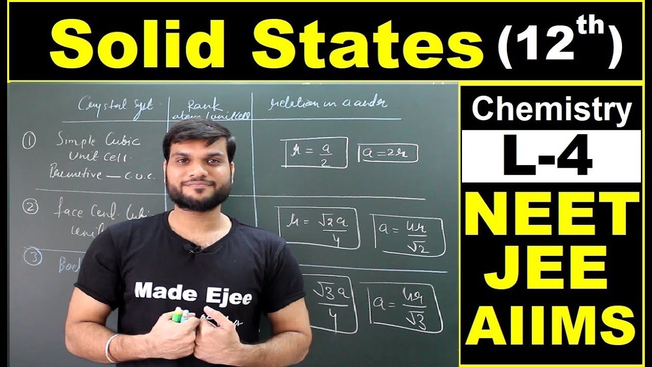 (L-4) Solid States | Relation In Edge Length of Unit Cell and Radius of Atom | NEET JEE AIIMS