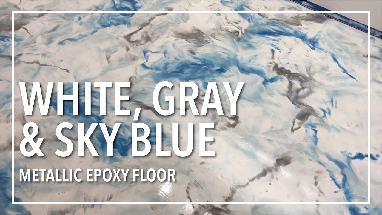 Snow White, Gray, Sky Blue Epoxy Floor