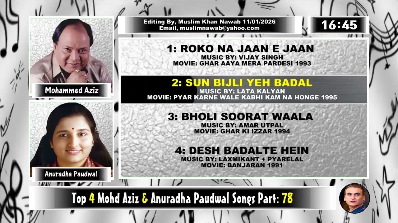 Mohd Aziz & Anuradha Paudwal Top 4 Duets Songs Part, 78